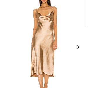 Lover and Friends gold midi dress never worn!